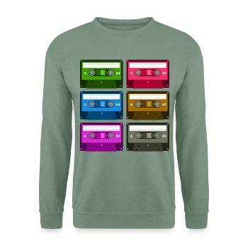 Kassetten - Unisex Pullover - Graugrün - Vorne