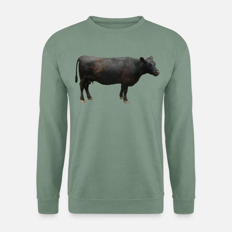 Rind schwarz - Unisex Pullover - Graugrün