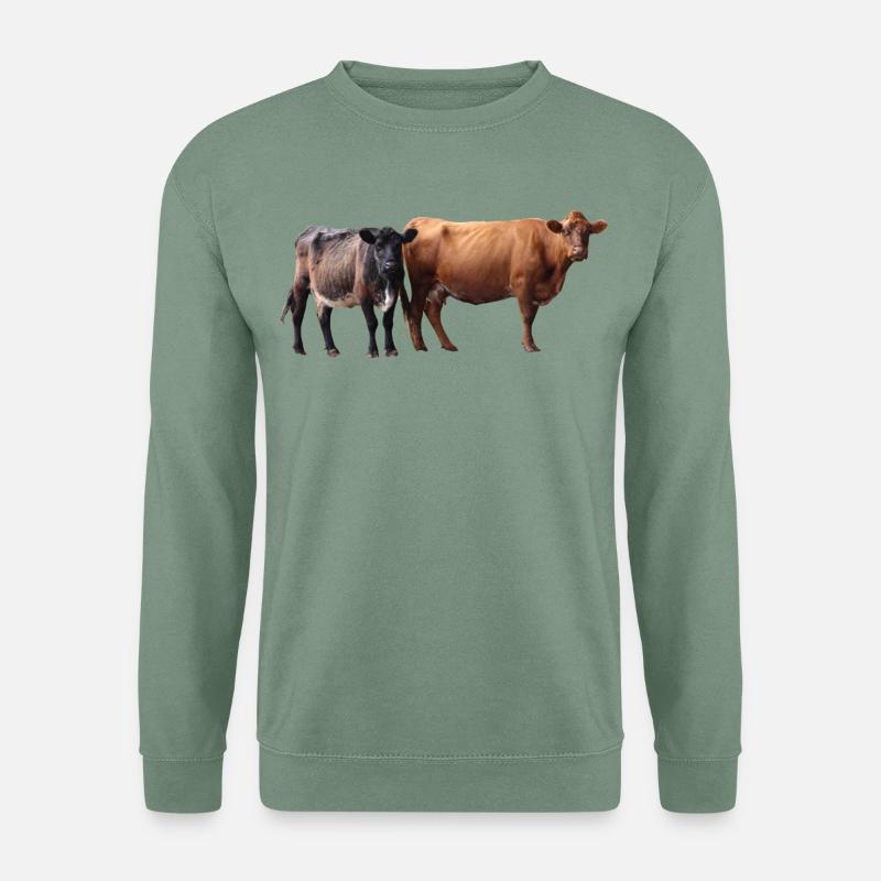 zwei Kühe - Unisex Pullover - Graugrün