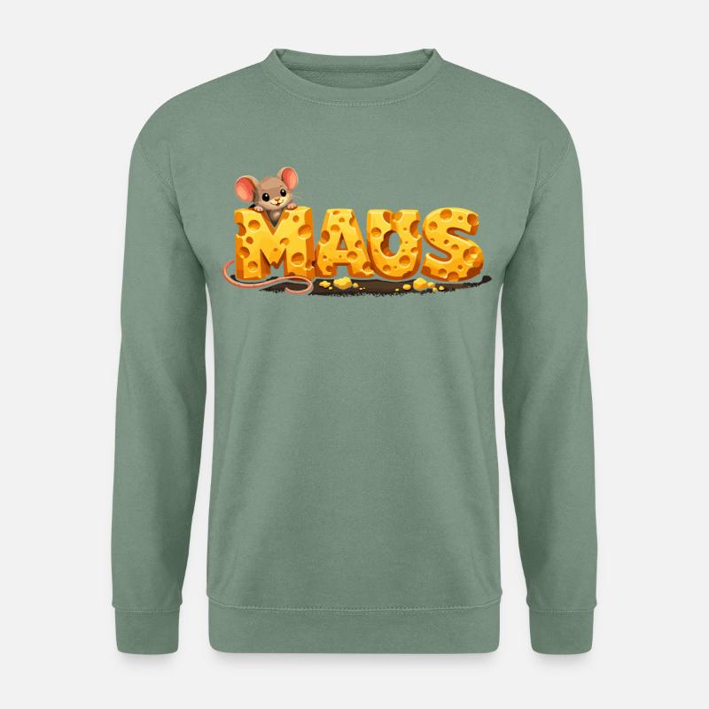 Kölner Karnevalsmaus Süß Fasching Kostüm - Unisex Pullover - Graugrün