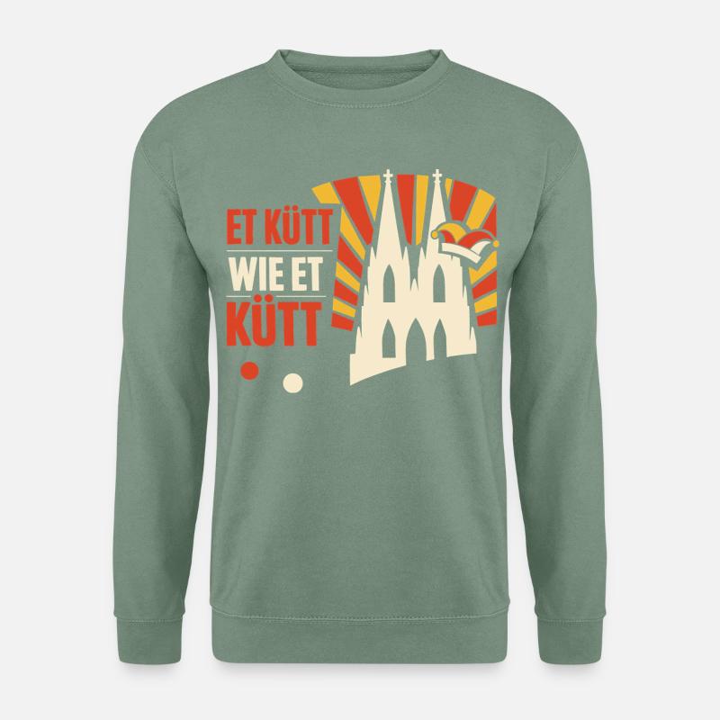 Karneval Köln Alaaf Geschenk Lustig - Unisex Pullover - Graugrün