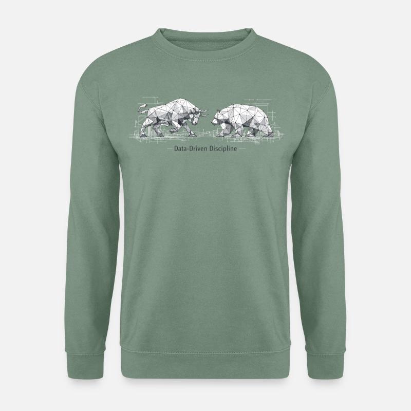 Data-Driven Discipline: Bull & Bear Design - Unisex Sweatshirt - steel green