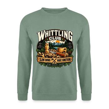 Whittling Holzschnitzen Schnitzen Geschenk Hobby - Unisex Pullover - Graugrün - Vorne