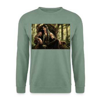 Waldfürst des Schattenwaldes - Unisex Pullover - Graugrün - Vorne