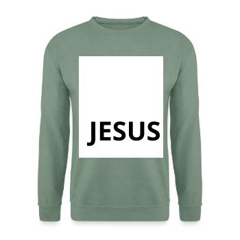 JESUS - Unisex Pullover - Graugrün - Vorne