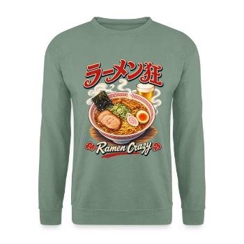 Ramen Crazy - Unisex Pullover - Graugrün - Vorne