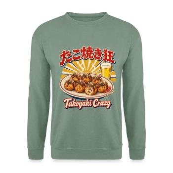 Takoyaki Crazy - Unisex Pullover - Graugrün - Vorne