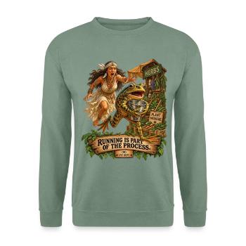 3YE DEPT – Laufen ist Teil des Prozesses - Unisex Pullover - Graugrün - Vorne