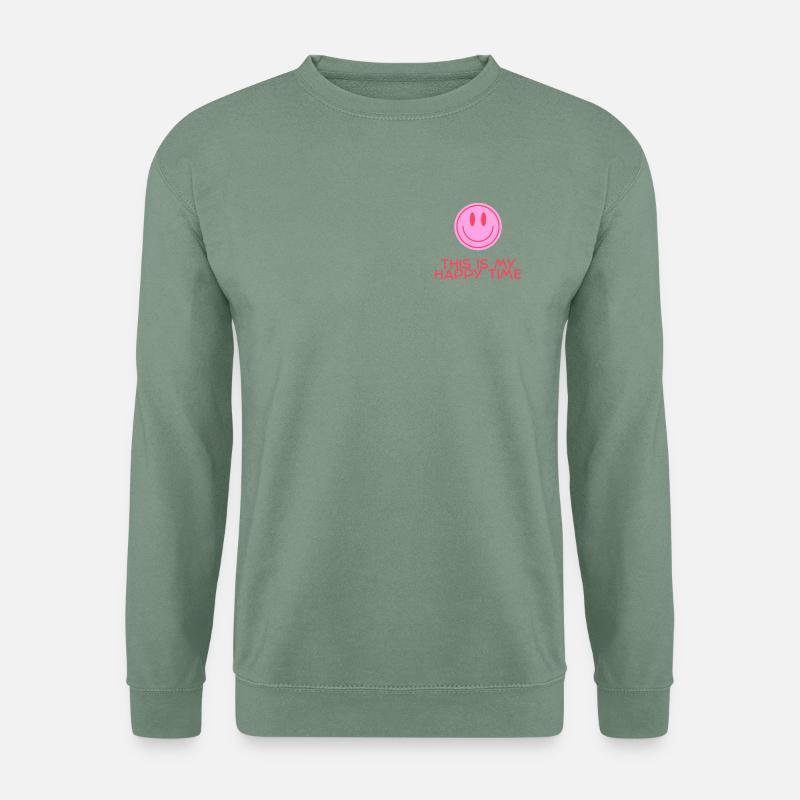 This is my happy time - Unisex Pullover - Graugrün