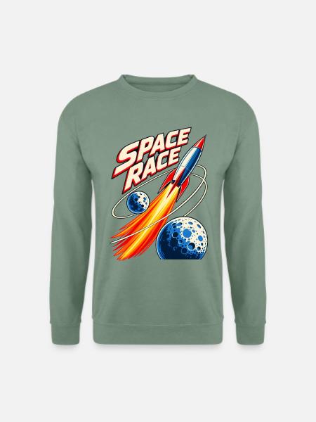 Wettrennen ins All - Unisex Pullover - Graugrün