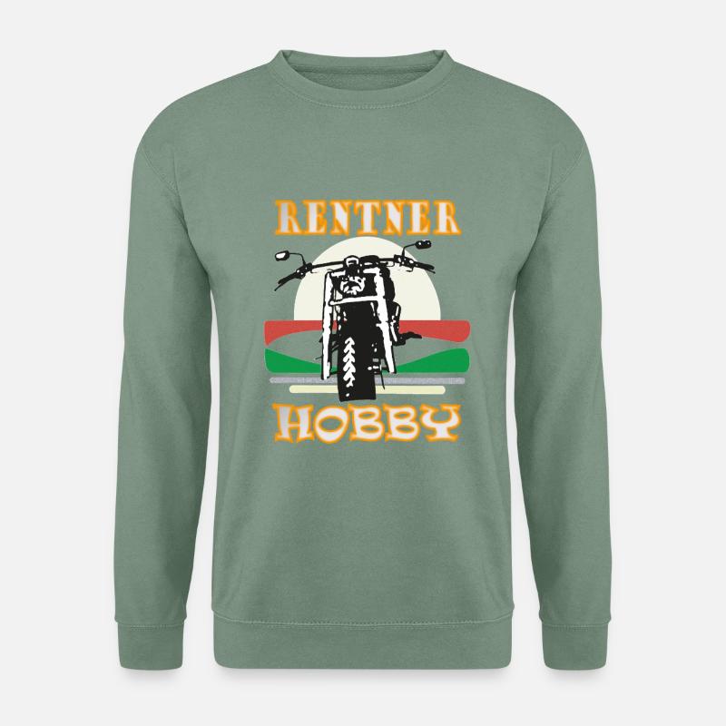 Rentner Hobby Motorrad - Unisex Pullover - Graugrün