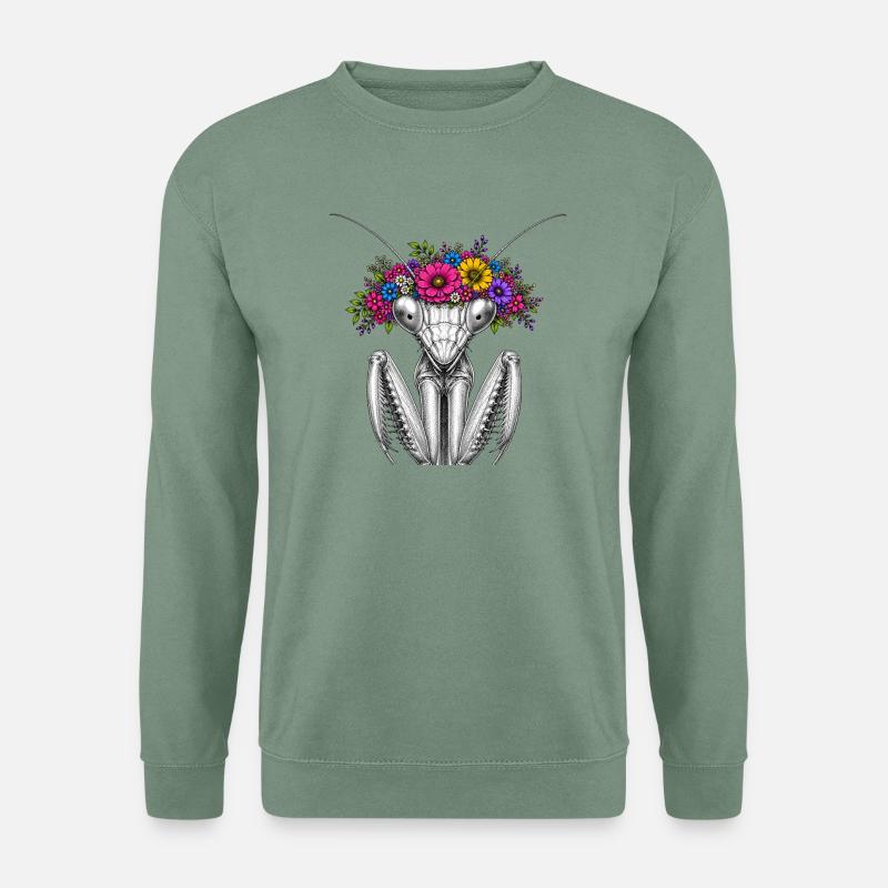 Blütenkranz Mantispin - Unisex Pullover - Graugrün