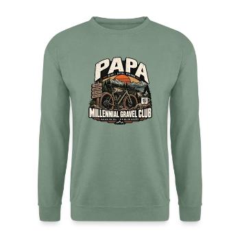 Papa – Millennial Gravel Club - Unisex Pullover - Graugrün - Vorne