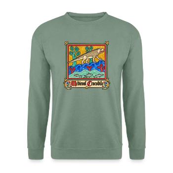 Mittelalterliches Krokodil - Unisex Pullover - Graugrün - Vorne
