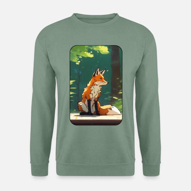 Fuchs im Wald - Unisex Pullover - Graugrün