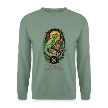 TOTEM LIZARD Adaption - Unisex Pullover - Graugrün - Vorne