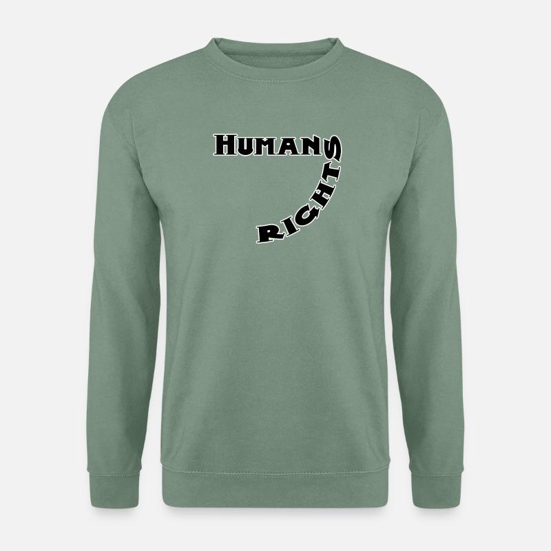 Human Rights Frage Kreismotiv - Unisex Pullover - Graugrün