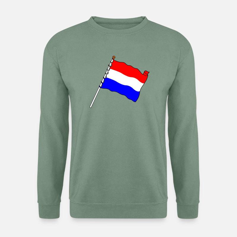 Flagge Niederlande - Unisex Pullover - Graugrün