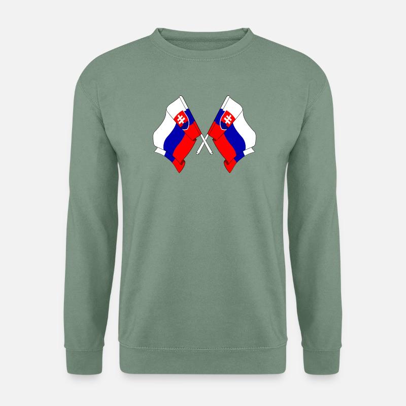 Zwei Flaggen Slowakei - Unisex Pullover - Graugrün