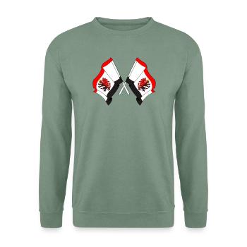Two flags Kuyavia Pomerania - Unisex Sweatshirt - steel green - Front