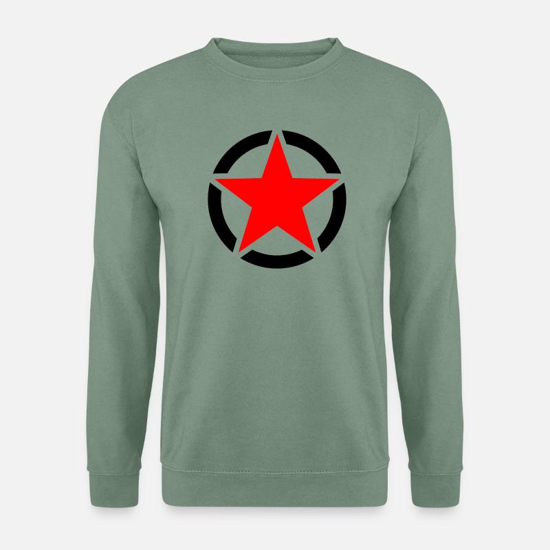 Roter Stern - Unisex Pullover - Graugrün
