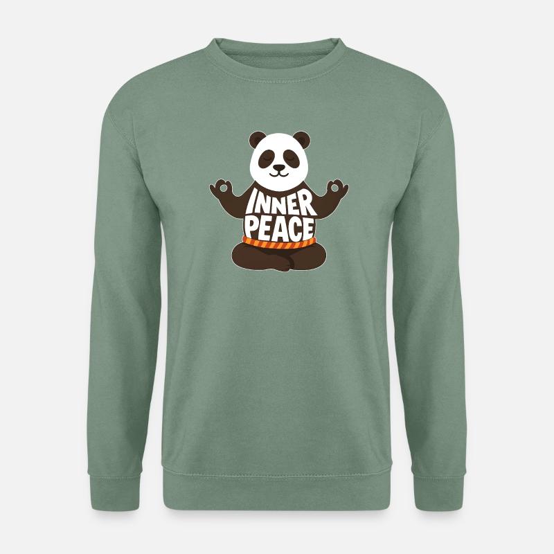 Meditating Panda - Inner Peace - Unisex Sweatshirt - steel green