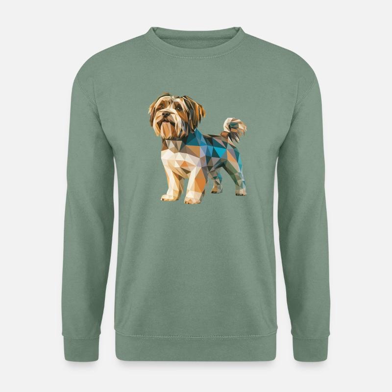 Shih Tzu - Cool Low Poly Logo - Unisex Sweatshirt - steel green