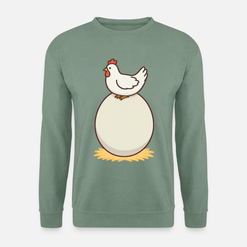 Huhn und Ei - Unisex Pullover - Graugrün