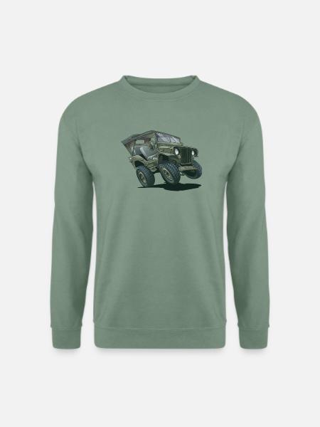 Willys MB Geländewagen mit Verdeck | RCCX - Unisex Pullover - Graugrün
