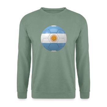 ARGENTINA''S FLAG ON A FOOTBALL - Unisex Sweatshirt - steel green - Front