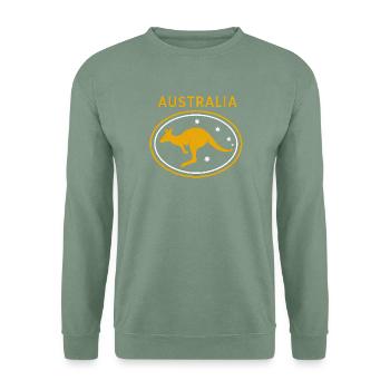 Australia - Australien - Down Under - Känguru - Unisex Pullover - Graugrün - Vorne