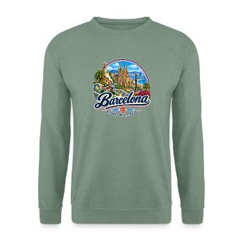 Barcelona - Spanien - Espana - Spain - Unisex Pullover - Graugrün - Vorne