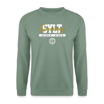 Sylt Deutschland Koordinaten Reise Souvenir - Unisex Pullover - Graugrün - Vorne