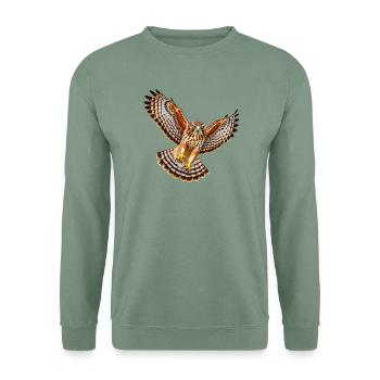Bussard - Unisex Pullover - Graugrün - Vorne