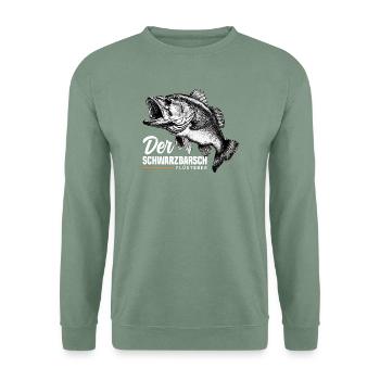 Schwarzbarsch Flüsterer - Unisex Pullover - Graugrün - Vorne