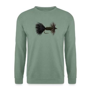Wooly Bugger Streamer - Unisex Pullover - Graugrün - Vorne