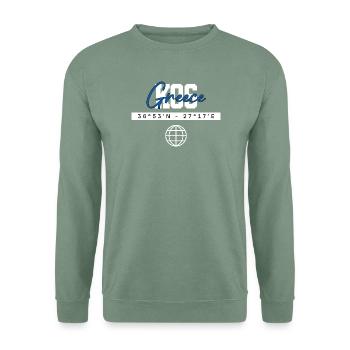 Kos Griechenland Koordinaten Reise Souvenir - Unisex Pullover - Graugrün - Vorne