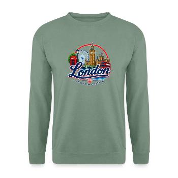 London - Great Britain - GB - Unisex Pullover - Graugrün - Vorne