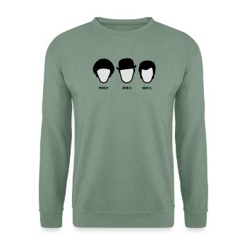 Chapeau Melon (S-05-P-JS-MG) - Sweat-shirt Unisexe - vert-de-gris - Devant