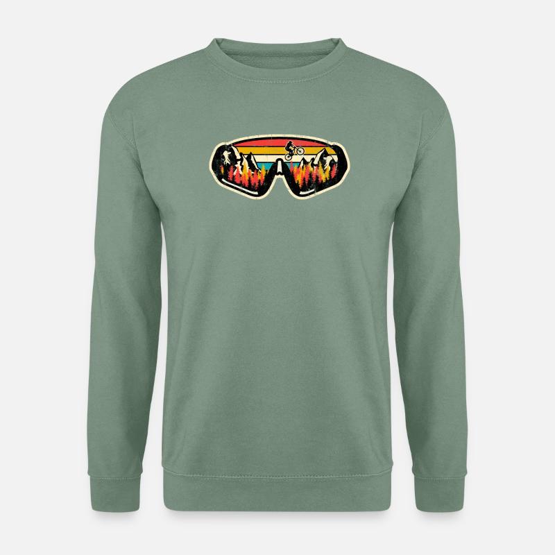 Retro MTB Sunset Schwimmbrille - Unisex Pullover - Graugrün