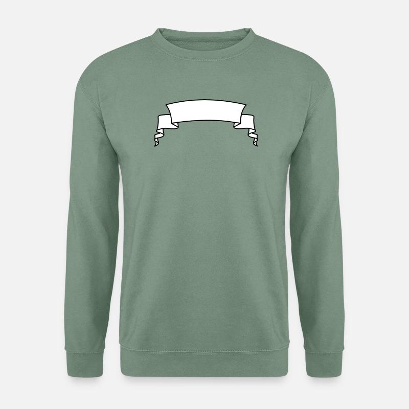 Text Banner weiß - Unisex Pullover - Graugrün