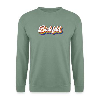 Bielefeld - Regenbogen Schrift - Deutschalnd - Unisex Pullover - Graugrün - Vorne