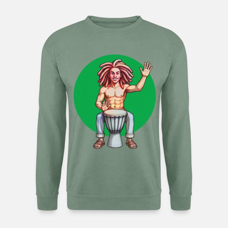 DJEMBE – Ton & Bild - Unisex Pullover - Graugrün