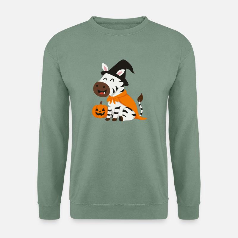 Süßes Halloween Zebra - Unisex Pullover - Graugrün