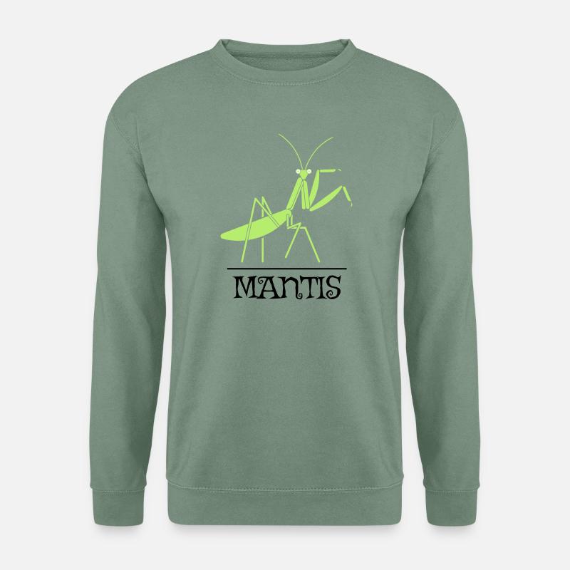 Mantis Gottesanbeterin Insekt Design - Unisex Pullover - Graugrün