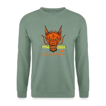 Geburtstagsdrachen 1964-2024 - Unisex Pullover - Graugrün - Vorne
