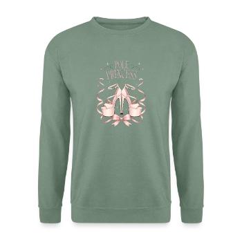 Pole Princess Rosa Highheels - Unisex Pullover - Graugrün - Vorne