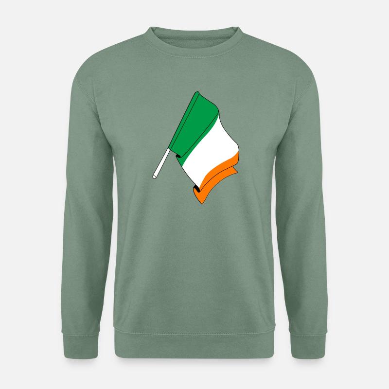 Flagge Irland - Unisex Pullover - Graugrün