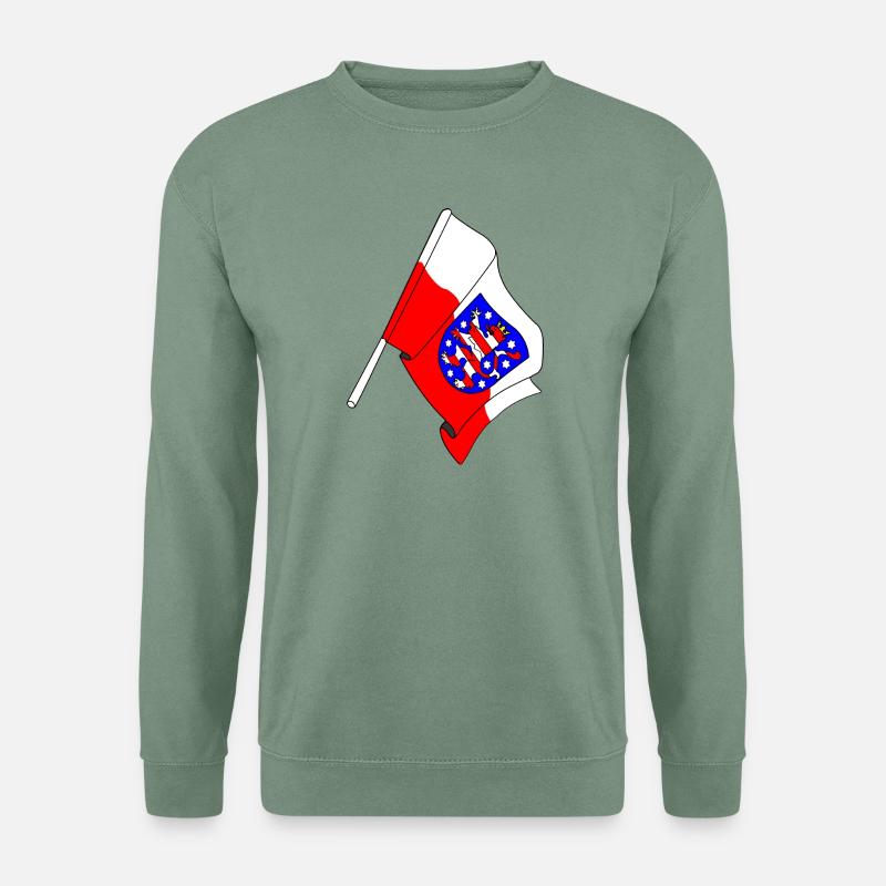 Flagge Thüringen - Unisex Pullover - Graugrün