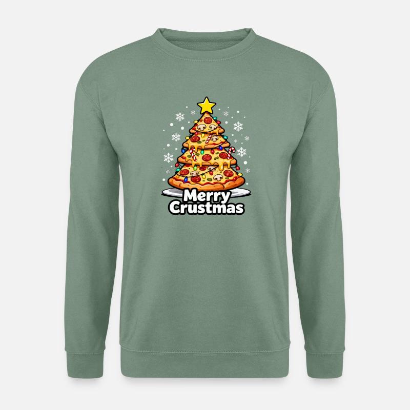 Weihnachtspizza - Unisex Pullover - Graugrün